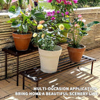 SBDSBD OUTEROOM Metal Plant Stand, Rust-proof Aluminum Flower Pot Stand, Plants Display Stands Decoration Racks for Living Room Balconies and Gardens (60 Ebony)