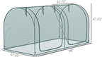 Outsunny 8' x 4' Crop Cage, Plant Protection Tent with Two Zippered Doors, Storage Bag and 4 Ground Stakes, for Garden, Yard, Lawn, Green