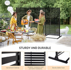 VINGLI Metal Privacy Screen for Outdoor, 72" x 49" Freestanding Privacy Fence Panels, Decorative Room Divider for Patio, Deck, Balcony, Pool