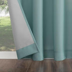 Sun Zero Marina Indoor/Outdoor UV Protectant Energy Efficient Grommet Curtain Panel, 54" x 95", Soft Teal