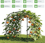 DoCred Garden Arch Trellis for Climbing Plants, 88 Inch Large Garden Trellises Outdoor Metal Plants Support Archway Arbor Tunnel for Vegetables Plant Cucumber Trellis Decoration, Black