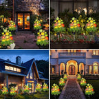 Solar Garden Lights Outdoor, 2 Pack Upgraded Succulent Solar Flowers Outside Waterproof, Gardening Gifts for Women Mother, Decorative Solar Powered Lights Yard Decor for Lawn Backyard Patio Pathway