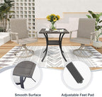 VICLLAX Patio Dining Table, Square Table Metal Outdoor Bistro Table - Image 6