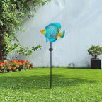 HONGLAND Outdoor Fish Solar Garden Lights with LED Light, Metal Fish Design Waterproof Solar Garden Decorative Stake for Lawn, Yard, Patio, Landscape Decoration