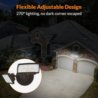 LEPOWER 3000LM LED Flood Light Outdoor, Switch Controlled LED Security Light, 28W Exterior Lights with 2 Adjustable Heads, 5500K, IP65 Waterproof for Garage, Yard, Patio Brown