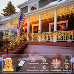 String Lights, 1216 LEDs, 100 ft Warm White Outdoor Christmas Lights