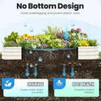 Quictent Galvanized Raised Garden Bed Kit, 6x3x1ft Oval Large Metal Outdoor Planting Box, Ground Planter Strengthened by Crossbar, Beige
