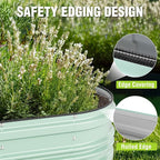 WORKPRO 2PK 4x2x1ft Galvanized Raised Garden Bed Set, Rust & Corrosion Protection, Easy Assembly, Safe Edge, Ideal for Vegetables & Flowers, Light Green