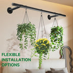 2 pcs Hanging Planters Rod, Plant Hanger Indoor for Window Ceiling, Hanging Plant Shelf for Wall Planter House Plants, Plant Shelves Metal Holder Bar 31.5 In (Pots, Plants, Chains not Included)