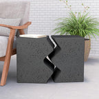 COSIEST Concrete Side Table, Set of 2 Rectangular Outdoor Side Tables, Decorative Garden Stools for Indoor Outdoor, Accent Table Patio Side Table End Table w Spotted, Dark Grey