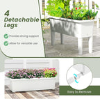 Giantex Raised Garden Beds Outdoor Set of 2, Self-Watering Planter Box with Detachable Legs & Drainage Hole, Outdoor Raised Container for Vegetable Fruit Herbs, 31.5”Lx12”Wx16”H, Easy Assembly (White)