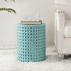 SAFAVIEH Home Collection Sayre Robins Egg Blue Ceramic 18-inch Decorative Accent Garden Stool for Living Room, Bathroom, Patio, Side Table, Plant Stand (Fully Assembled)