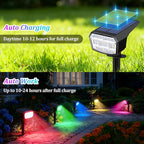 Sucolite 6-Pack Solar Spot Lights Outdoor Waterproof IP65, 3 Lighting Modes 2-in-1 Solar Landscape Spotlights for Yard, 59 LED Solar Powered Wall Lights for Garden Pathway Driveway Walkway, Multicolor
