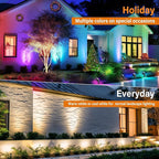 RGBW Low Voltage Landscape Lights, 16 Color Changing Outdoor Landscape Lighting with Remote Control IP67 Waterproof 12V 24V Landscape Spotlights for Garden Pathway Yard Christmas (2 Pack)