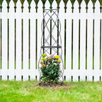 35-Inch Metal Garden Obelisk Trellis for Indoor & Outdoor Plants – Durable, Weather-Resistant Support for Climbing Vines, Roses, and Flowering Bushes – Decorative Potted Plant Structure