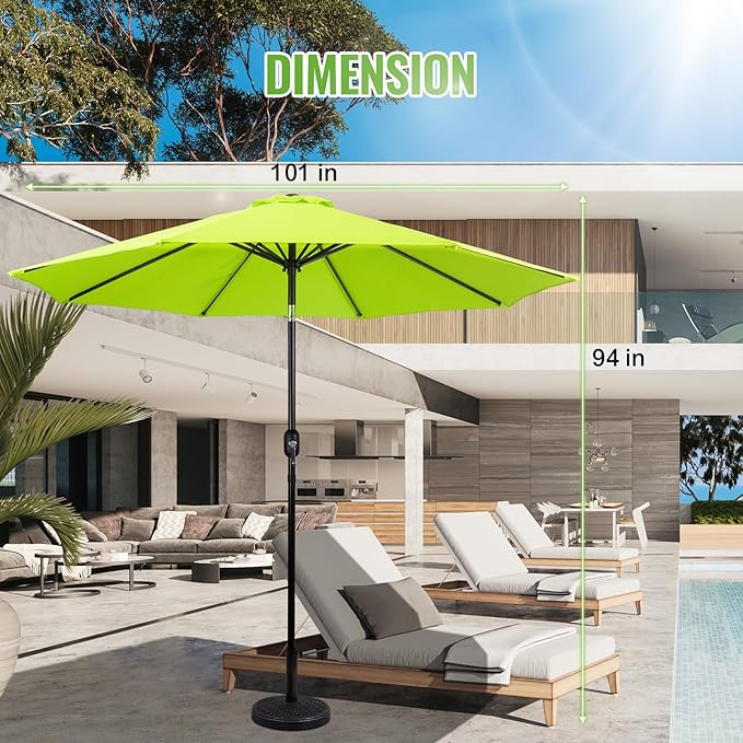 Backyard Expressions 9 ft. Patio Umbrella, Market Table Umbrella w/Tilt and Crank, 8 Ribs