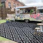 SAND MINE Waterproof Outdoor Rug 10x20 ft, Plastic Reversible Rug, Modern Area Rug, Large Floor Mat for Outdoors, RV, Patio, Backyard, Deck, Picnic, Beach, Camping