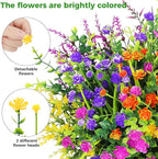 20 Bundles Artificial Flowers for Outdoors Fake Plastic Flowers UV Resistant Realistic Faux Plants Shrubs for Spring Summer Garden Porch Yard Patio Planter Window Box Home Decor, Mixedcolor