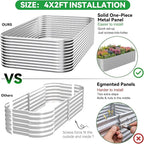 3 Pack Tall 4x2x1.5FT Raised Beds for Gardening, Corrugated Galvanized Steel Raised Garden Bed, Outdoor Metal Above Ground Garden Bed for Vegetables and Flowers