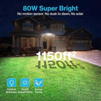 Olafus 80W Flood Lights Outdoor, Switch Controlled 8000LM LED Security Lights, IP65 Waterproof Outside Floodlights, 6500K Exterior Flood Light Fixture Wired for House Yard Porch Eave Brown
