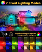 Solar Spot Lights Outdoor Color Changing, 7 Modes/14 LED Outdoor Solar Lights for Yard, Waterproof RGB Multicolor Solar Landscape Spotlights Auto On/Off for Flood, Yard, Tree, Pathway, 10 Pack