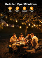 String Lights 75 FT Warm White ST38 LED Bulbs, Shatterproof