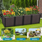 Large Planters for Outdoor Plants - Deepened 20" H, Raised Beds for Gardening Self Watering, Elevated Planter Box with Legs, Rectangular Garden Planters for Outdoor Plants Flowers, 62.9"L x 15.7"W