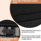 RELAX4LIFE Wicker Outdoor Storage Ottoman - 2-Piece Rattan Footstool w/Removable Cushion, Multipurpose Footrest Foot Stool Seating, Set of 2 Outdoor Ottomans for Patio Deck (Mix Grey-Black)