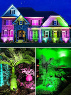 ZUCKEO 12W RGB Low Voltage Landscape Lighting Remote Control Color Changing Landscape Lights, Waterproof LED Outdoor Spotlight for Garden Pathway House Christmas Decor, 14 Pack with Connector