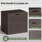NEWBULIG 31 Gallon Deck Box, Weatherproof Resin Lockable Outdoor Storage for Secure Package Deliveries and Indoor Storage in Garden or Patio, Backyard