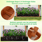 Giantex Raised Garden Bed with Trellis & Hanging Roof, Wood Planter Box with Bottom and Drainage Holes, Freestanding Garden Planter for Flower Vegetable Fruit Herb Climbing Vines, 77"x17"x72"