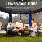 CROWN SHADES 12x12 Pop Up Gazebo with Mosquito Nettings, Patented Center Lock 6-Sided Portable Gazebo, 300D Silver-Coated Fabric UV Resistant, Pop Up Canopy Tent for Patio, Party, Blue&Light Grey