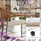 TWT Patio Dining Chairs Outdoor Stackable Dining Chairs for All Weather, Breathable Textilene Garden Outdoor Furniture for Backyard Deck (Brown, Set of 4)