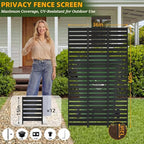 Metal Privacy Screen Outdoor - 60" H X 36" W Freestanding Privacy Fence Panels with Stakes - Decorative Garden Air Conditioner Trash Can Pool Equipment Enclosure for Backyard Patio Wall