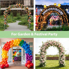 RUBFAC 94" Metal Wedding Arch Frame, White Garden Trellis for Climbing Plants Outdoor, Garden Arbors and Arches Party Archway for Flower Rose Vines Birthday Bridal Christmas Decoration