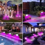 nipify 4 Pack Solar Spot Lights Outdoor, Solar Powered Waterproof Spotlight, Landscape Lighting for Outside Yard Garden Pathway,Purple