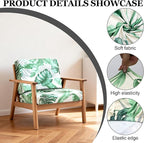 Cushion Covers 4 Pack Stretch Slipcovers, Graceful Jade Leaves