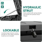 YITAHOME 80 Gallon Outdoor Storage Box, Large Waterproof Resin Deck Box, Indoor Outdoor Lockable Storage Container for Patio, Garden, Cushions, Tools, Equipment (Dark Gray)