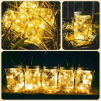 Solar Mason Jar Lid String Lights, Warm White, 8 Pack