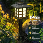 GIGALUMI Solar Outdoor Lights，6 Pack LED Solar Lights Outdoor Waterproof, Solar Walkway Lights Maintain 10 Hours of Lighting for Your Garden, Landscape, Path, Yard, Patio, Driveway
