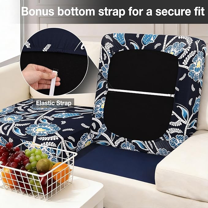 Cushion Covers for Patio Furniture, 12 Piece Bluebell Stretch Set
