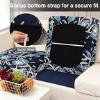 Patio Cushion Covers, 8-Piece Stretch Fit Set in Bluebell
