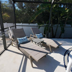PURPLE LEAF Patio Chaise Lounge Chairs with Armrests Aluminum Reclining Layout Lounges for Outdoor Poolside Nurture Shale