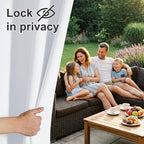 RYB HOME Extra Wide Outdoor Curtains for Patio Waterproof Heavy Duty Thermal Insulated in Summer Full Coverage Privacy for Gazebo, Cabana & Pergola, W100" x L120", Greyish White, 1 Panel