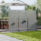 Casaphoria Metal Privacy Screen Outdoor, 72" H x 35" W Freestanding Decorative Privacy Screen for Patio Deck Balcony Garden with Stable Base, Grey-Brick