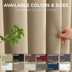 Blackout Patio Sliding Door Curtains – Light Beige, 70Wx90L, 1 Panel