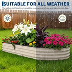 Garvee Galvanized Raised Garden Bed Outdoor, 8x4x1.5 ft Metal Planter Box for Flowers Vegetables, Rust-Resistant Raised Garden Beds for Gardening, Easy Assembly Outdoor Garden Box & Planters, Beige