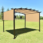 Eden's Decor Straight Flat-Edged Sun Shade Sail Rectangular 7' x 14' Beige UV-Blocking Outdoor Canopy Fabric Cloth Awning for Pergola Patio Garden Backyard Custom Size