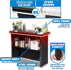 GoBar PRO Commercial Grade Portable Bar Table - Mobile Bartender Station for Events - Includes Black Skirt and Carry Case - Standard or LED, Pack 1