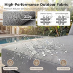 NICESOUL 9 Piece Patio Set with Firepits Natural Gas/Propane, 29.3'' High Back Comfortable L Shape Outdoor Conversations, XL Large Size Deep Seated Wicker Sectional Sofa Furniture Set, Gray